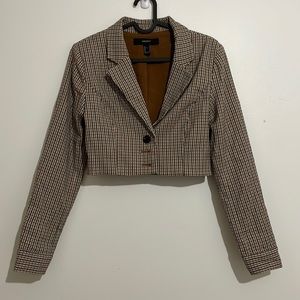 Forever 21 Houndstooth cropped blazer